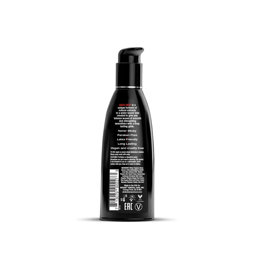 Aqua Heat Water Based Warming Lubricant - 2 Fl. Oz. – body-safe materials | Fu'Cha Exotics