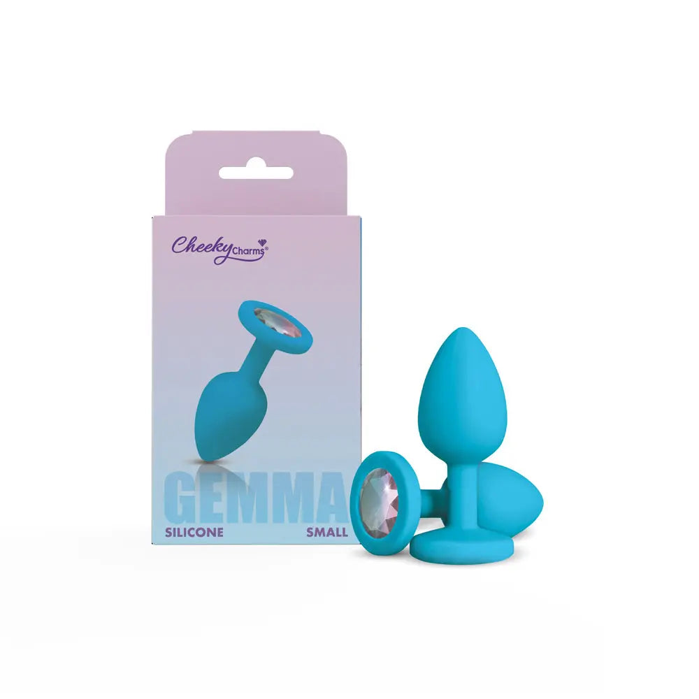 Gemma Clear Iridescent Gem Teal Silicone Plug - S – body-safe silicone fully waterproof | Fu'Cha Exotics