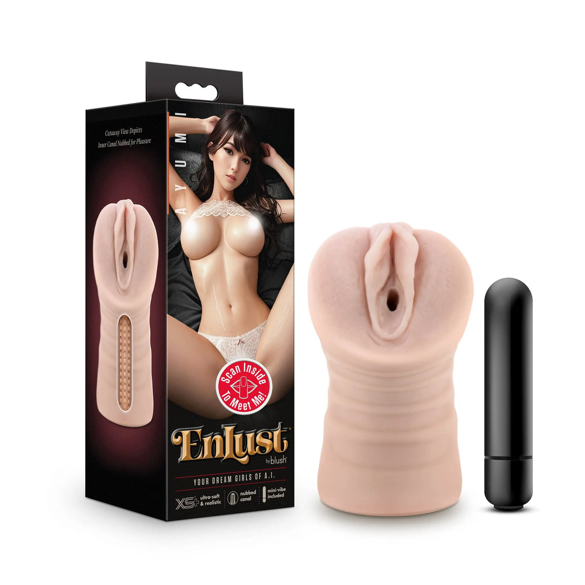 Enlust - Ayumi - Vibrating Stroker - Beige – body-safe materials | Fu'Cha Exotics
