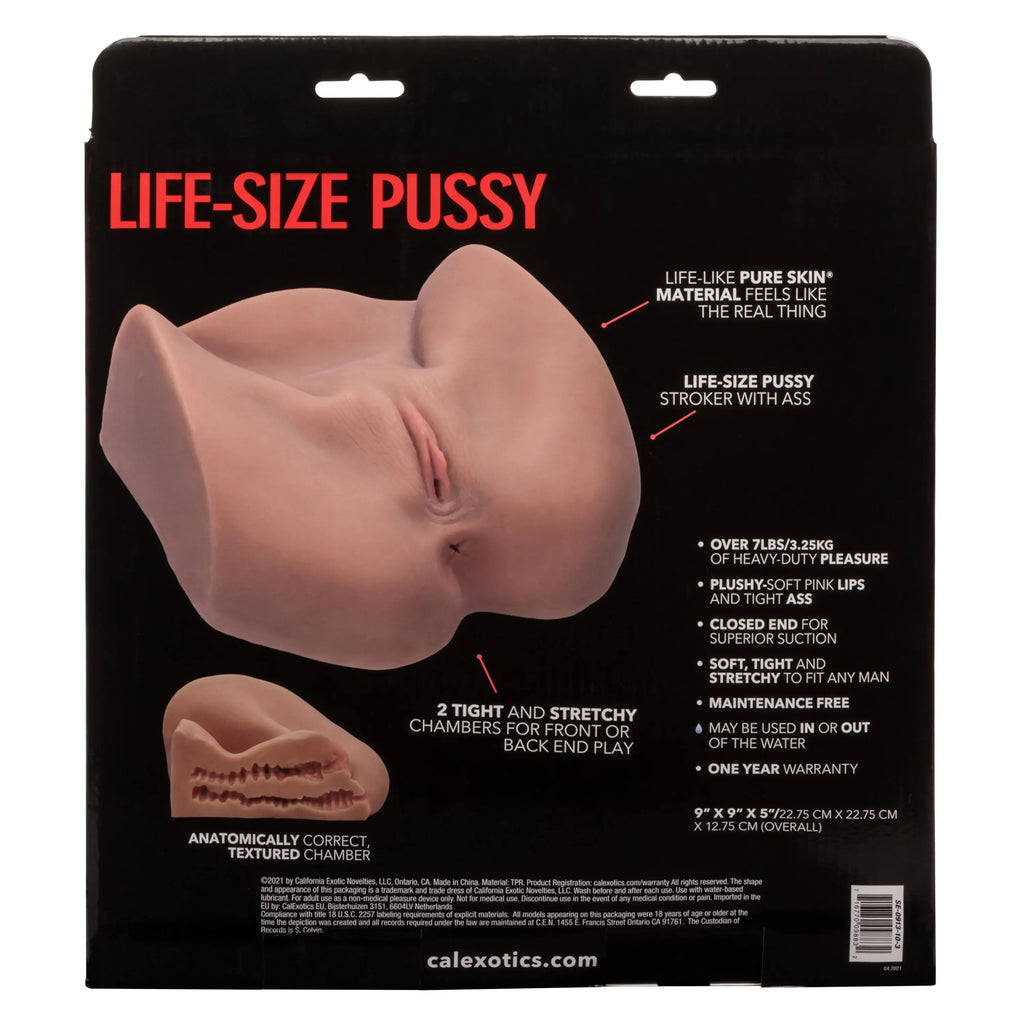 Stroke It Life-Size Pussy - Brown – body-safe materials | Fu'Cha Exotics