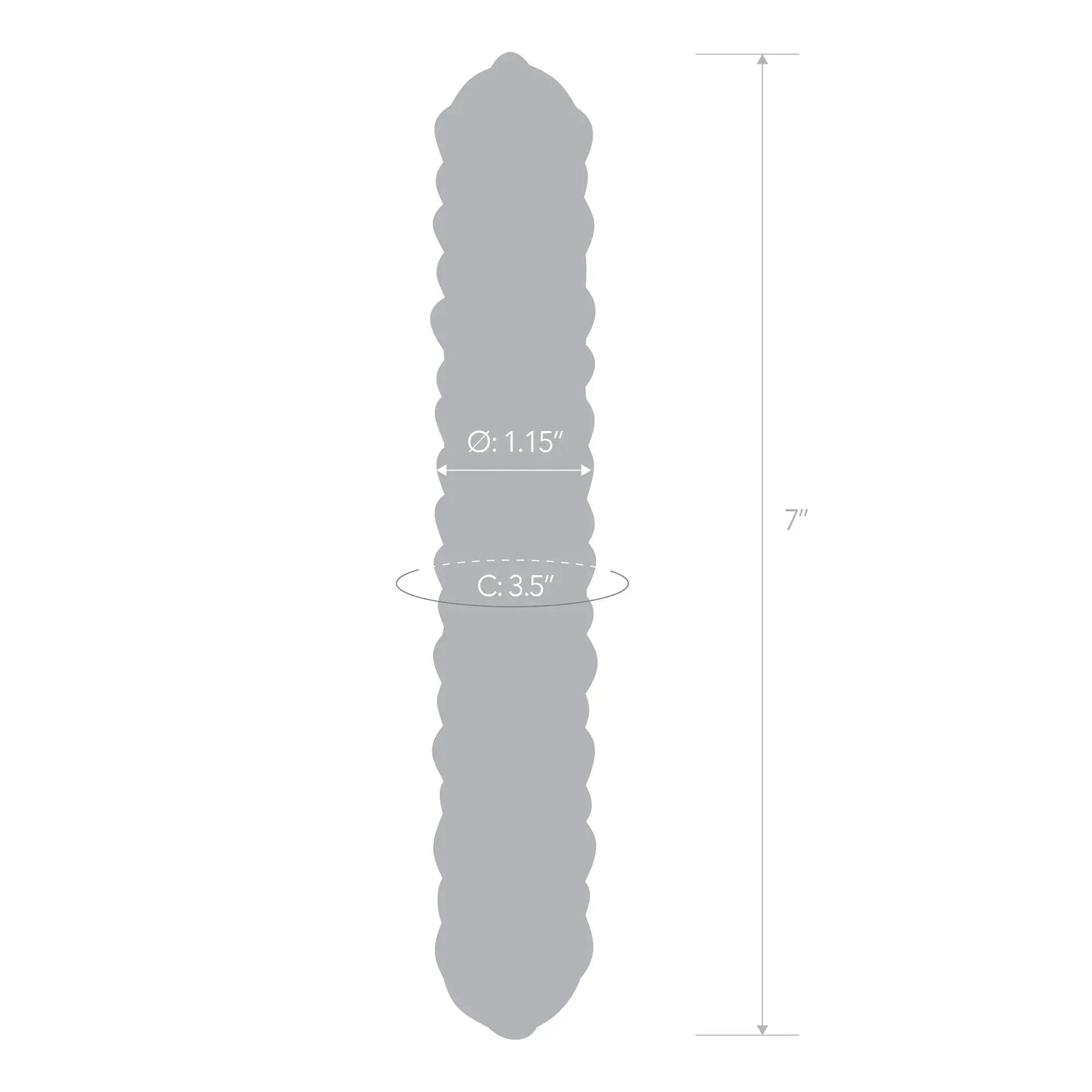 Textured nubby dildo with rounded tip, 7 in long, 1.15 in diameter