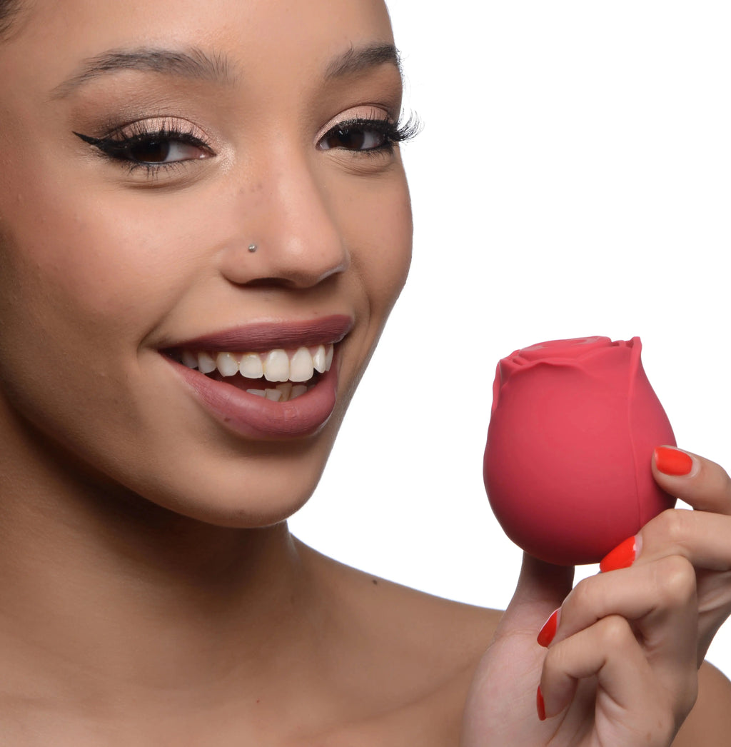 Inmi - Bloomgasm Wild Rose Silicone Suction Stimulator - Red – body-safe materials | Fu'Cha Exotics