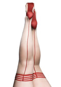 Whitney -Red Back Seam Thigh High - Size B - Nude