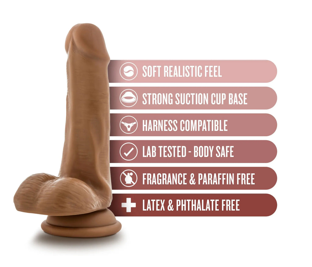 Dr. Skin - Dr. Jeffrey - 6.5 Inch Dildo With Balls - Tan – body-safe materials suction stimulation | Fu'Cha Exotics