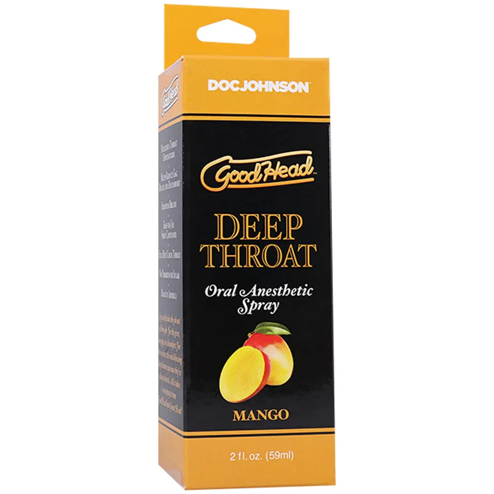 Goodhead Deep Throat Spray Mango 2 Fl Oz – body-safe materials | Fu'Cha Exotics