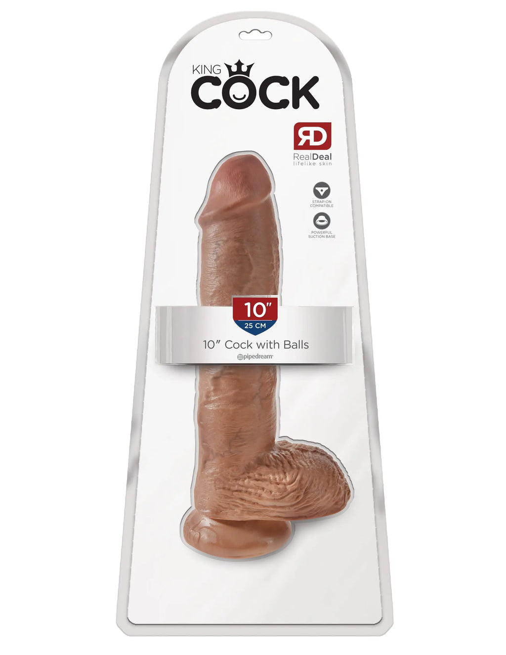 King Cock 10 Inch Cock With Balls - Tan – body-safe materials | Fu'Cha Exotics