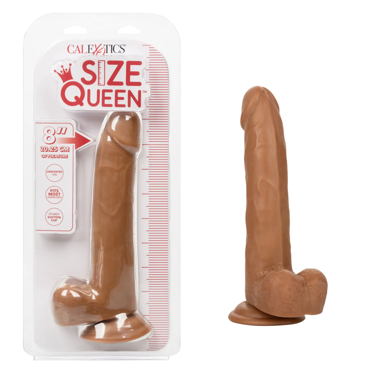 Size Queen 8 inch/20.25 Cm - Brown – body-safe materials | Fu'Cha Exotics