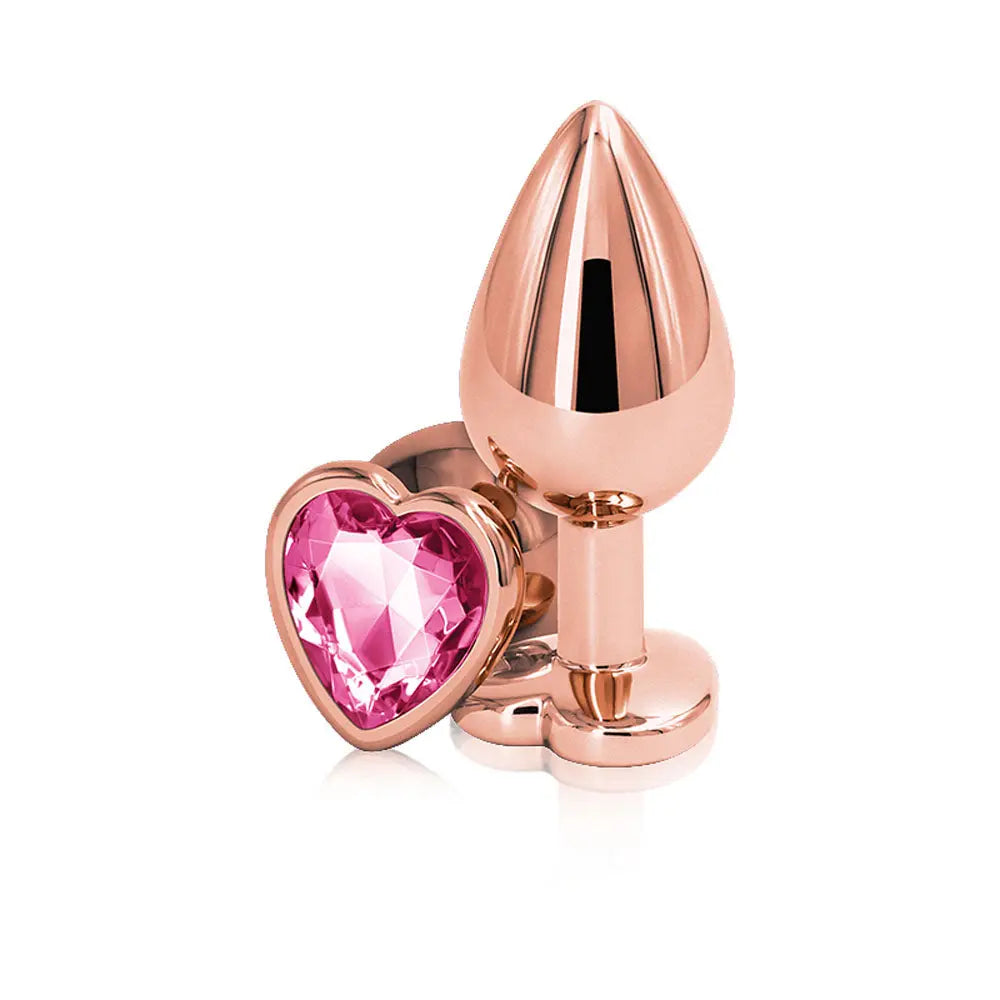 Rear Assets - Rose Gold Heart - Medium - Pink – body-safe materials | Fu'Cha Exotics