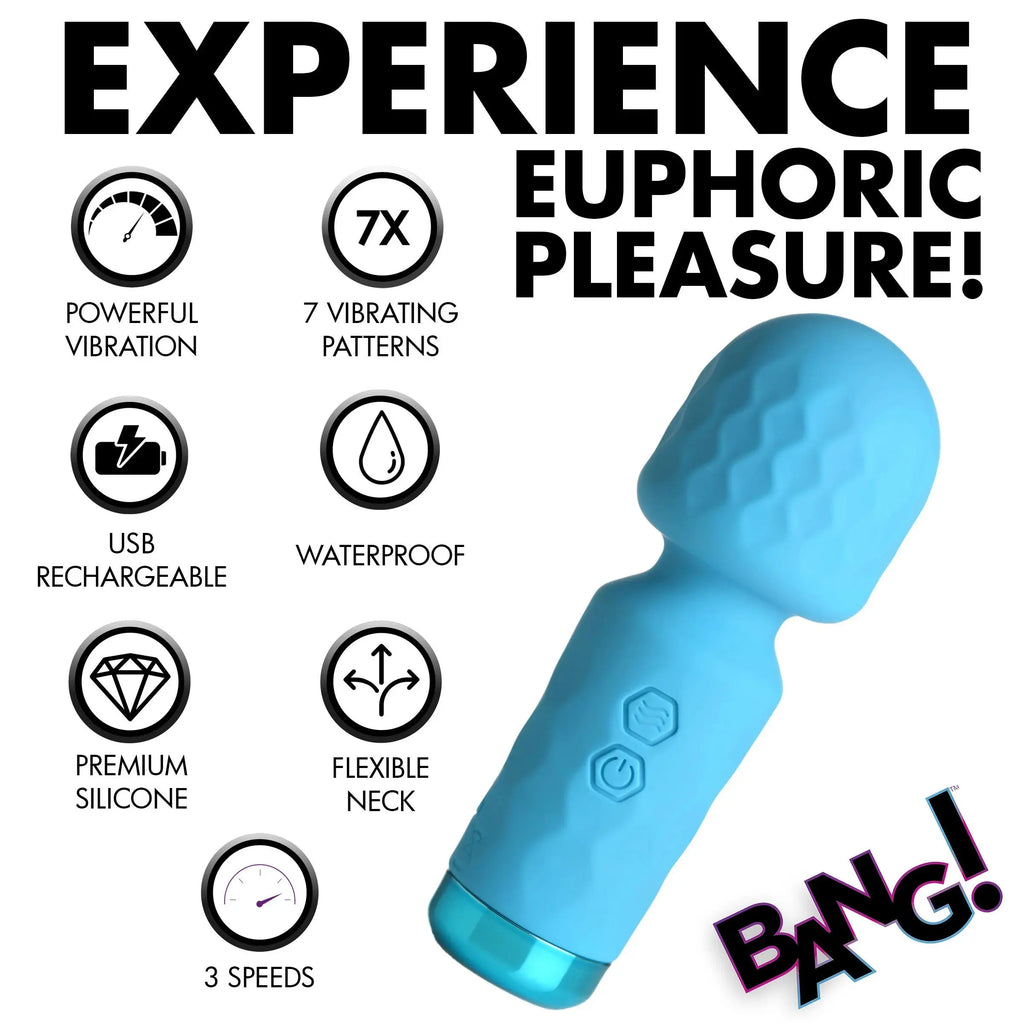 10x Mini Silicone Wand - Blue – body-safe materials | Fu'Cha Exotics