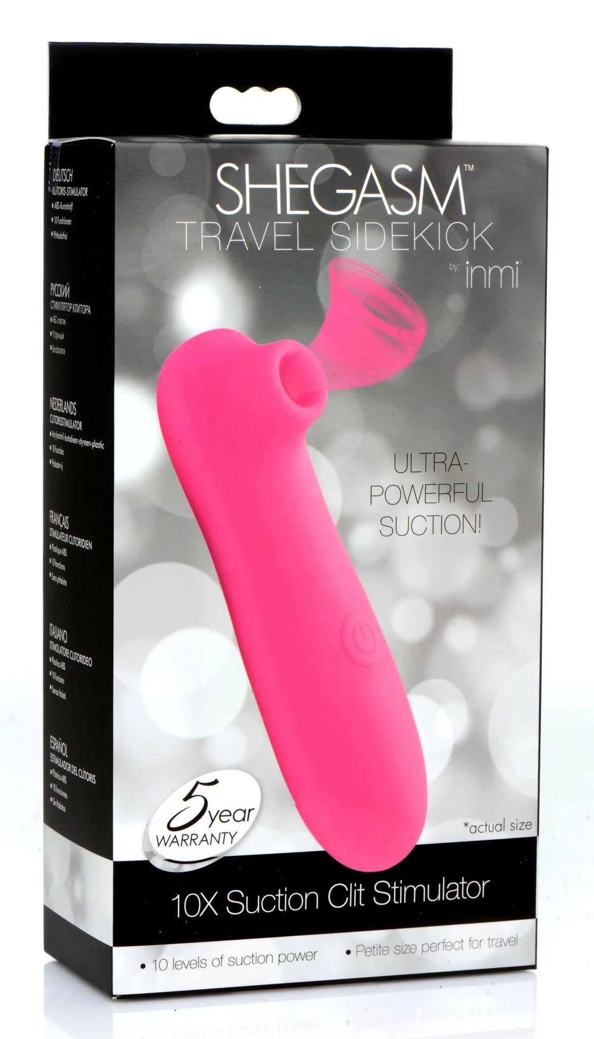 Shegasm Travel Sidekick 10x Suction Clit Stimulator - Pink – body-safe materials | Fu'Cha Exotics