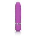 Purple wand massager with rounded tip and silver ring near base