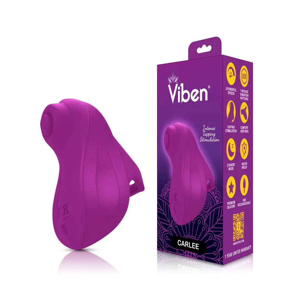 Carlee Tapping Finger Vibe -Berry – body-safe materials USB-rechargeable | Fu'Cha Exotics