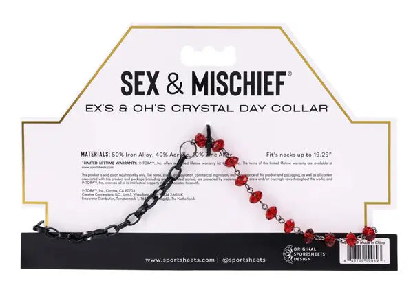 eX's and Oh's Crystal Day Collar – body-safe materials adjustable intensity | Fu'Cha Exotics