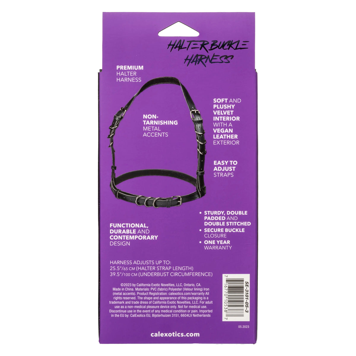 Euphoria Collection Halter Buckle Harness - Black – body-safe materials | Fu'Cha Exotics