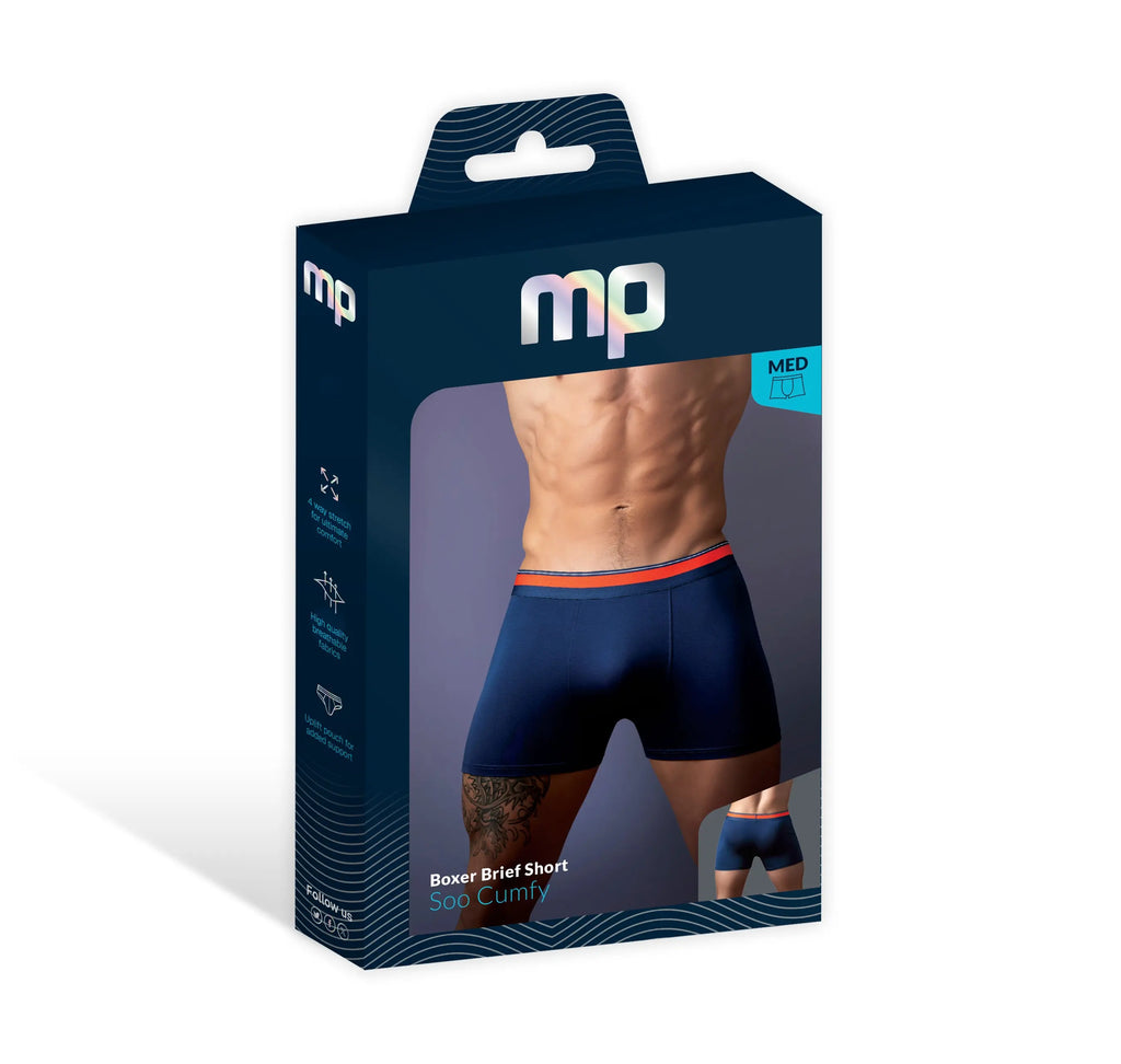 Soo Cumfy Boxer Brief - Medium - Navy – body-safe materials | Fu'Cha Exotics
