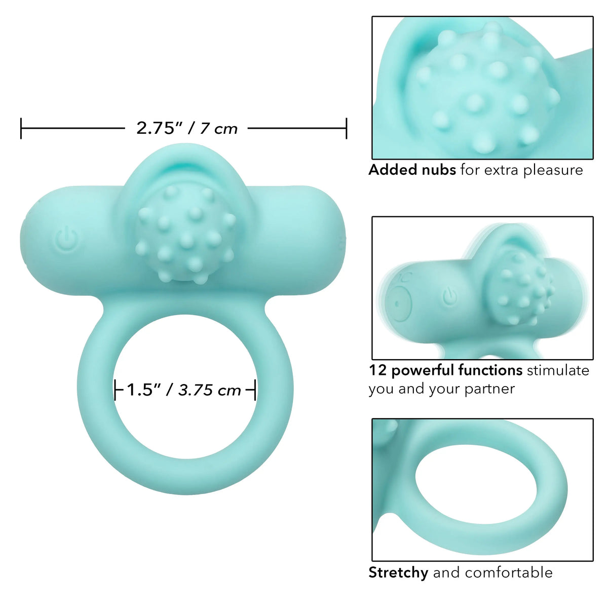 Silicone Rechargeable Nubby Lover's Delight - Blue – body-safe materials | Fu'Cha Exotics