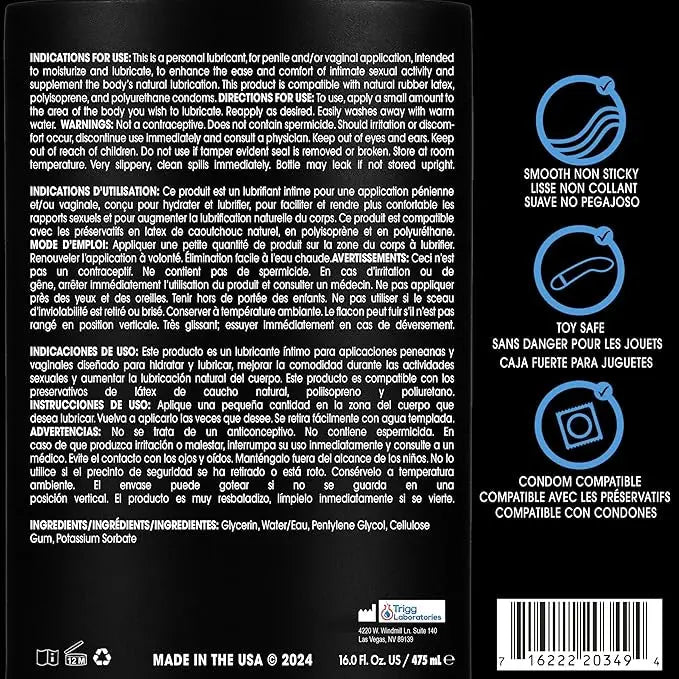 Wet Original Water Based Lubricant 16oz – body-safe materials | Fu'Cha Exotics