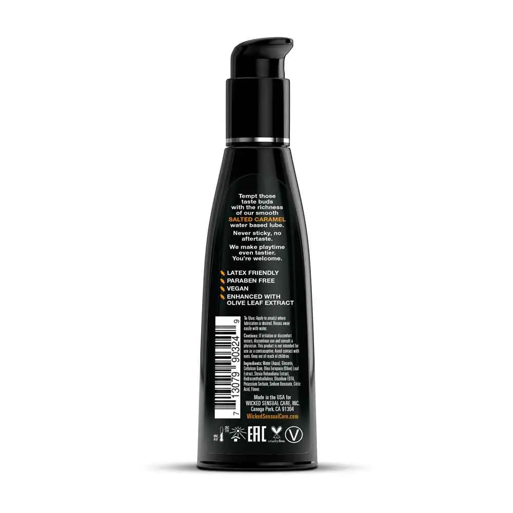 Aqua Salted Caramel Flavored Water Based Intimate Lubricant - 4 Fl. Oz. – body-safe materials | Fu'Cha Exotics