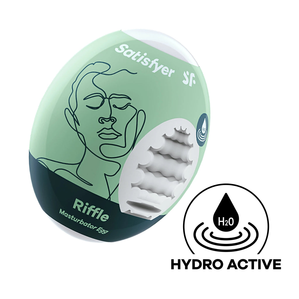 Satisfyer Masturbator Egg - Riffle - Light Green – body-safe materials | Fu'Cha Exotics