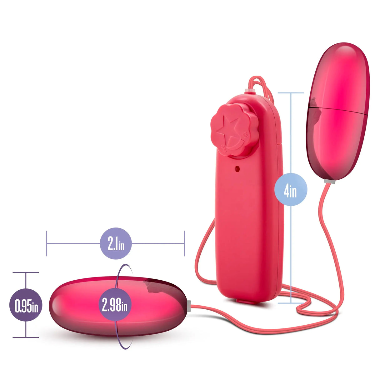 B Yours Double Pop Eggs - Cerise – body-safe materials | Fu'Cha Exotics