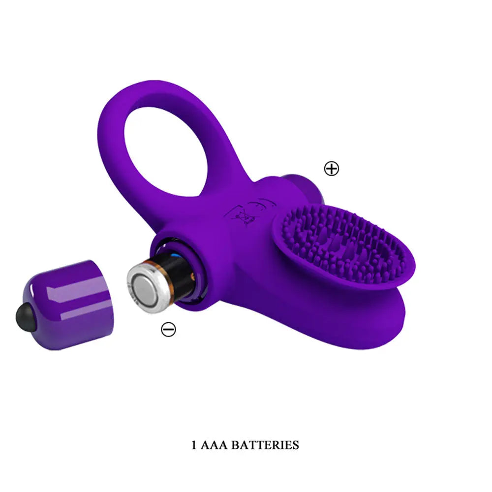 Pretty Love Vibrating Cock Ring II - Purple – body-safe silicone 10 vibration modes | Fu'Cha Exotics