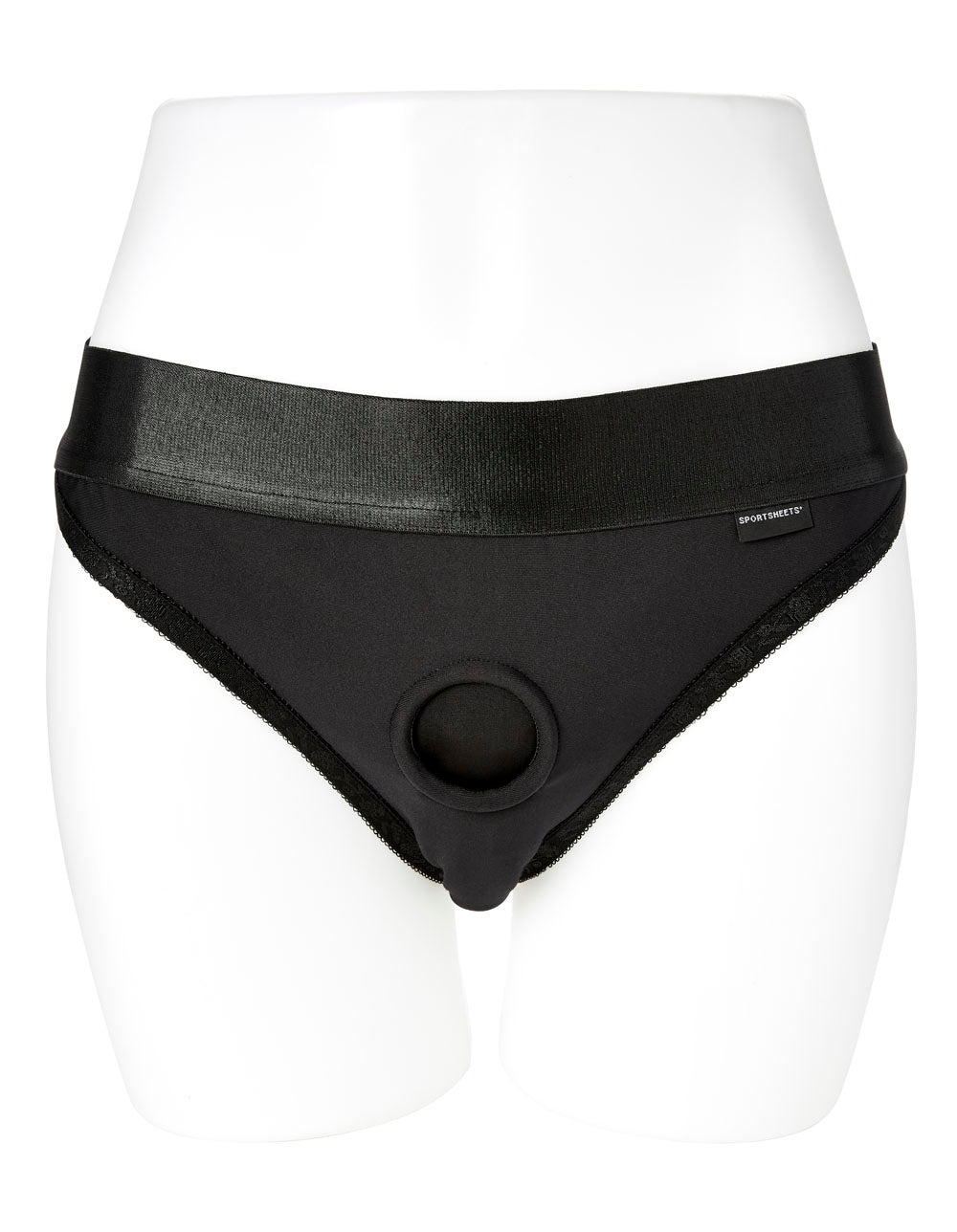 Em. Ex. Active Harness Wear Crotchless Silhouette - Black - Medium