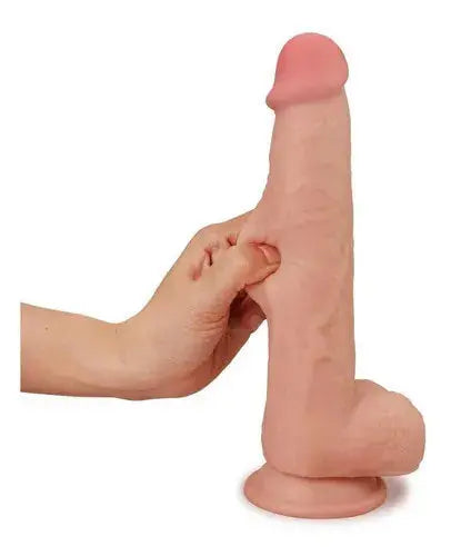 Real Skin 9" Dual Layer Dildo - Beige – body-safe materials | Fu'Cha Exotics