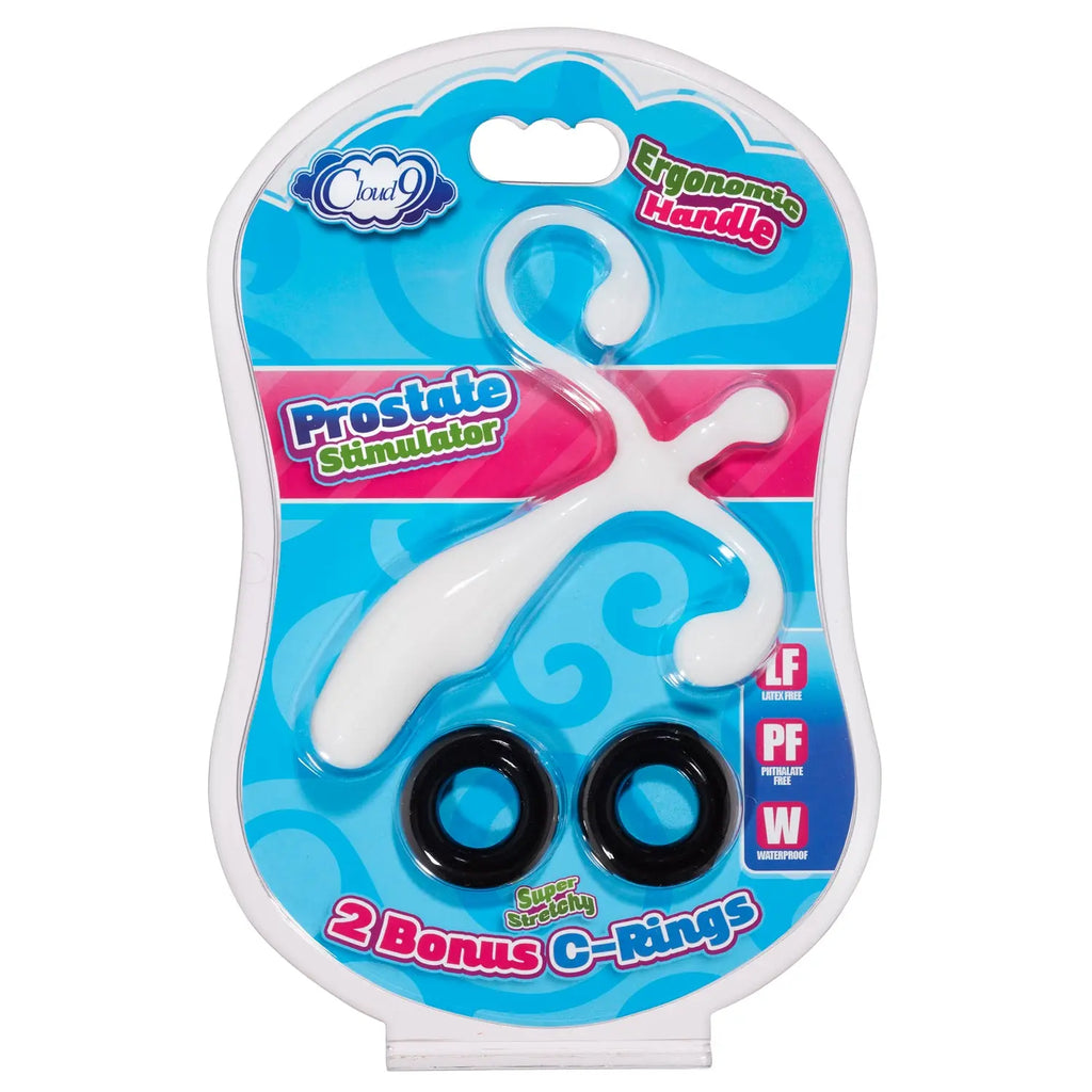 Prostate Stimulator Kit White W/c Rings – body-safe materials | Fu'Cha Exotics