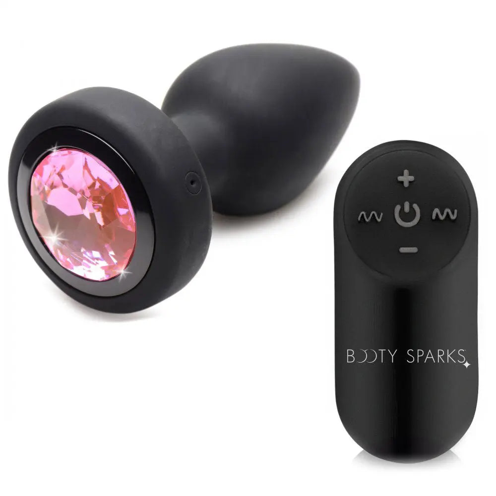 28x Silicone Vibrating Pink Gem Anal Plug With Remote - Small – body-safe materials | Fu'Cha Exotics