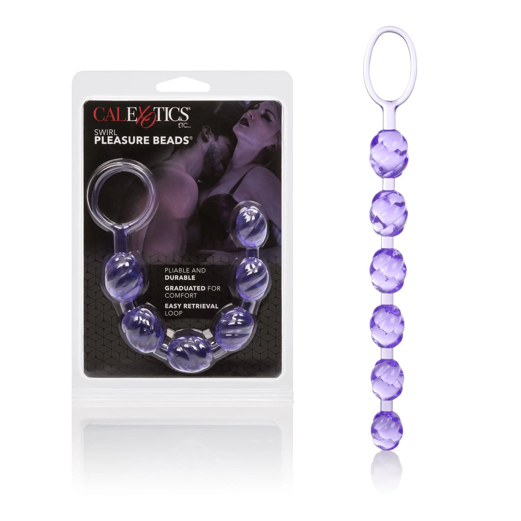 Swirl Pleasure Beads - Purple – body-safe materials | Fu'Cha Exotics
