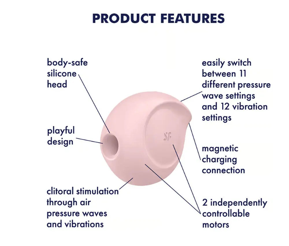 Satisfyer Sugar Rush - Air Pulse Stimulator Plus Vibration - Rose – body-safe materials fully waterproof | Fu'Cha Exotics