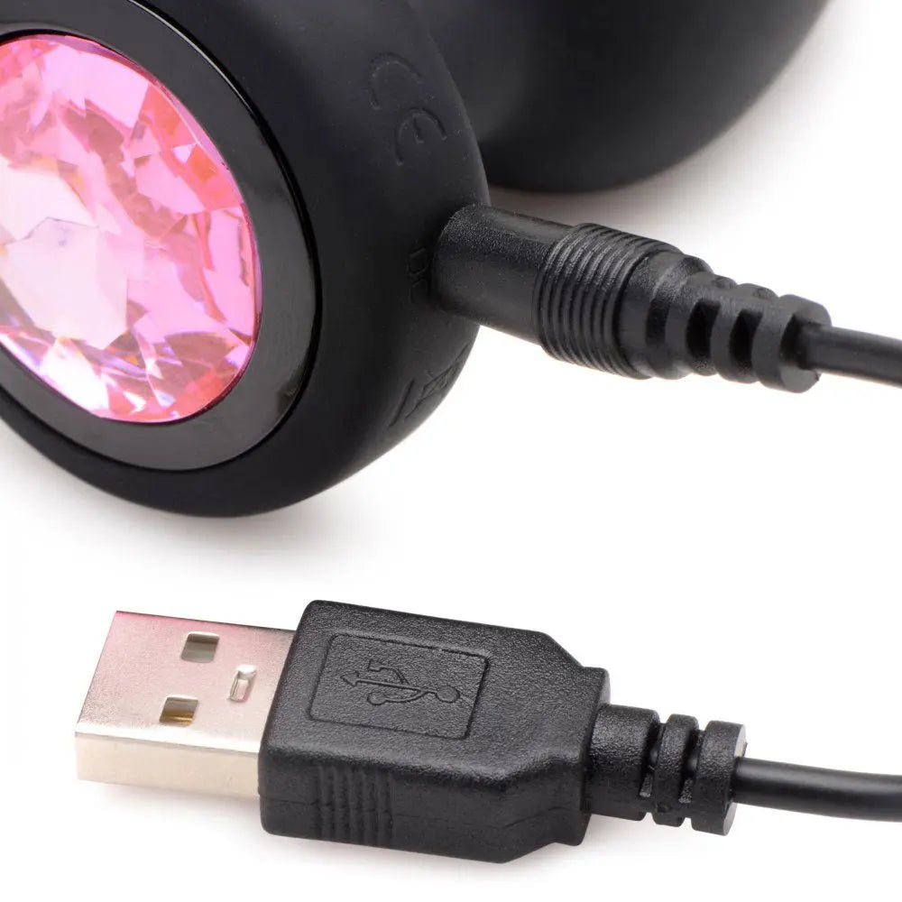 28x Silicone Vibrating Pink Gem Anal Plug With Remote - Small – body-safe materials | Fu'Cha Exotics