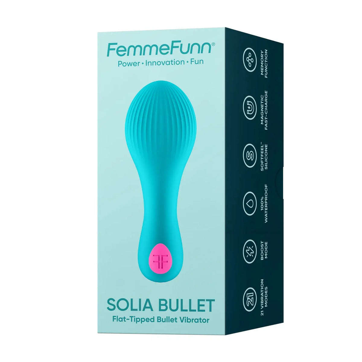 Solia Bullet Flat Tipped Vibrator - Turquoise – body-safe materials | Fu'Cha Exotics