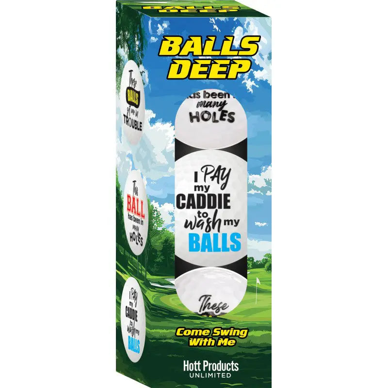 Balls Deep Funny Slogan Golf Balls Assorted Slogan 3pk – body-safe materials | Fu'Cha Exotics