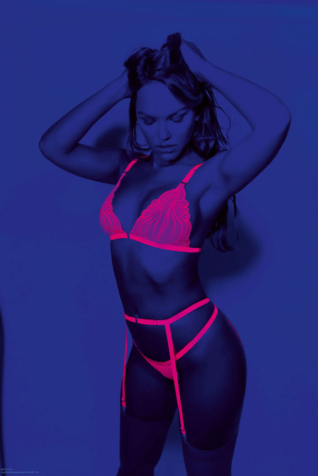 Neon 3 Pc Bra Set - One Size - Neon Pink – body-safe materials adjustable intensity | Fu'Cha Exotics