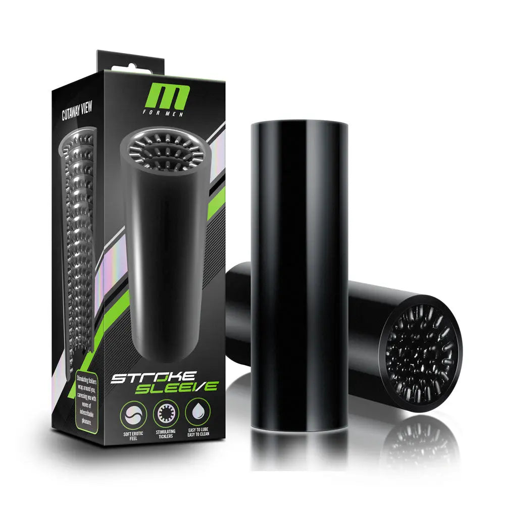M for Men - Stroke Sleeve - Black – body-safe TPE | Fu'Cha Exotics