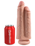 King Cock 9 Inch Two Cocks One Hole - Flesh