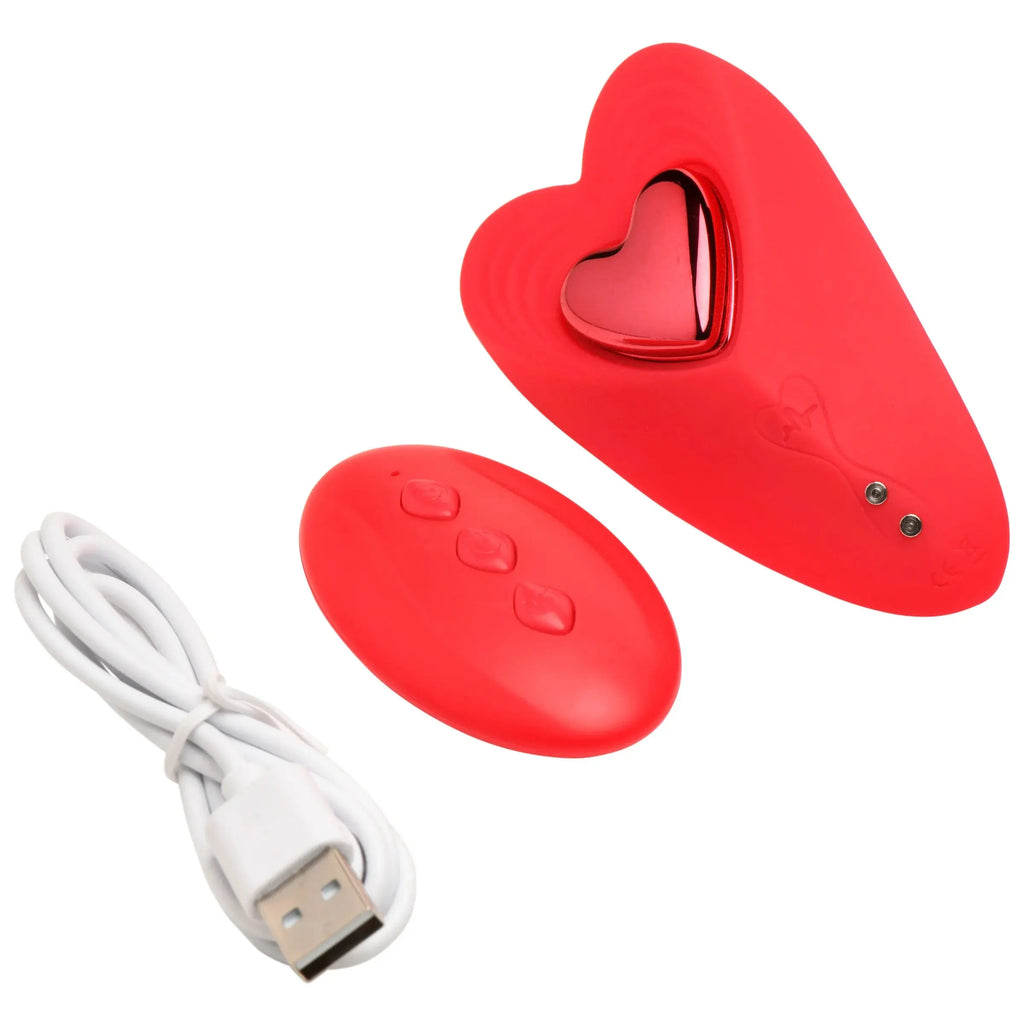 Love Connection Silicone Panty Vibe With Remote Control - Red – body-safe silicone 10 vibration modes | Fu'Cha Exotics