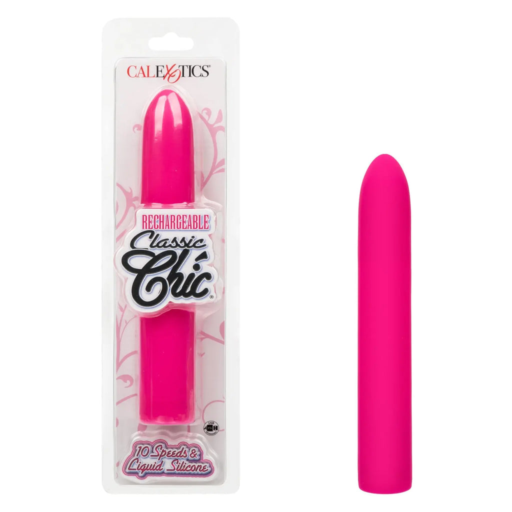 Rechargeable Classic Chic Standard Vibrator - Pink – body-safe materials | Fu'Cha Exotics