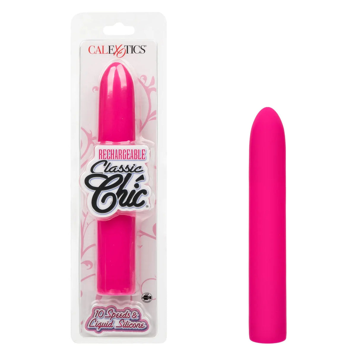 Rechargeable Classic Chic Standard Vibrator - Pink – body-safe materials | Fu'Cha Exotics