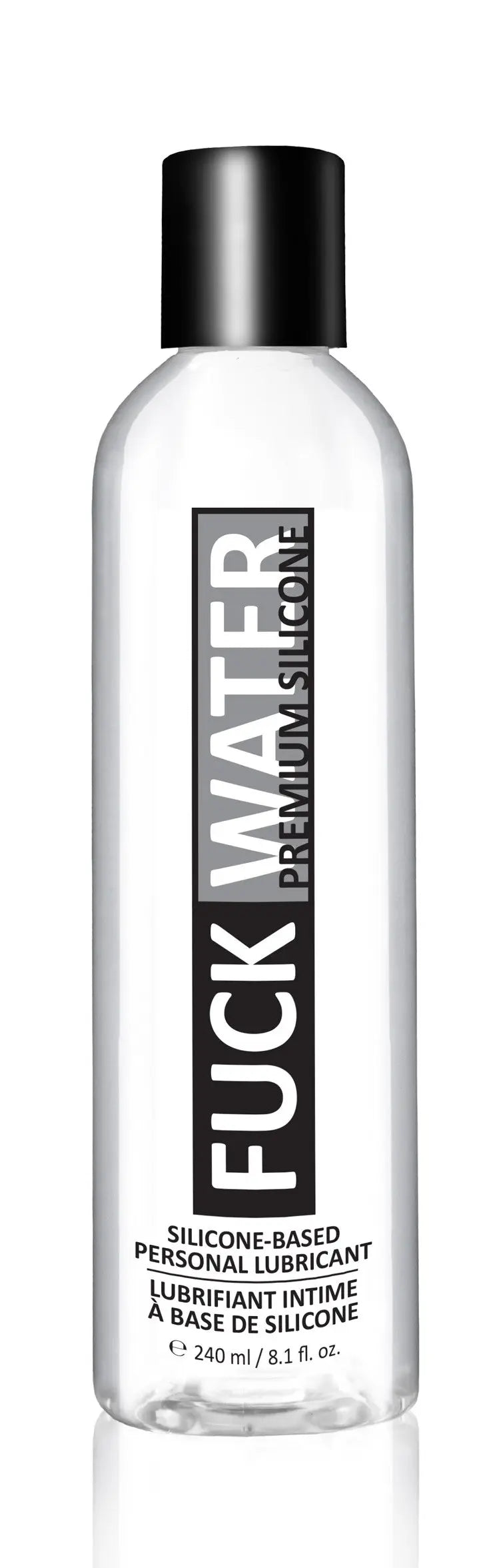 Fuck Water premium silicone lubricant bottle, 8 fl. oz., clear liquid