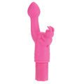 Pink silicone bunny-shaped massager with small ear details