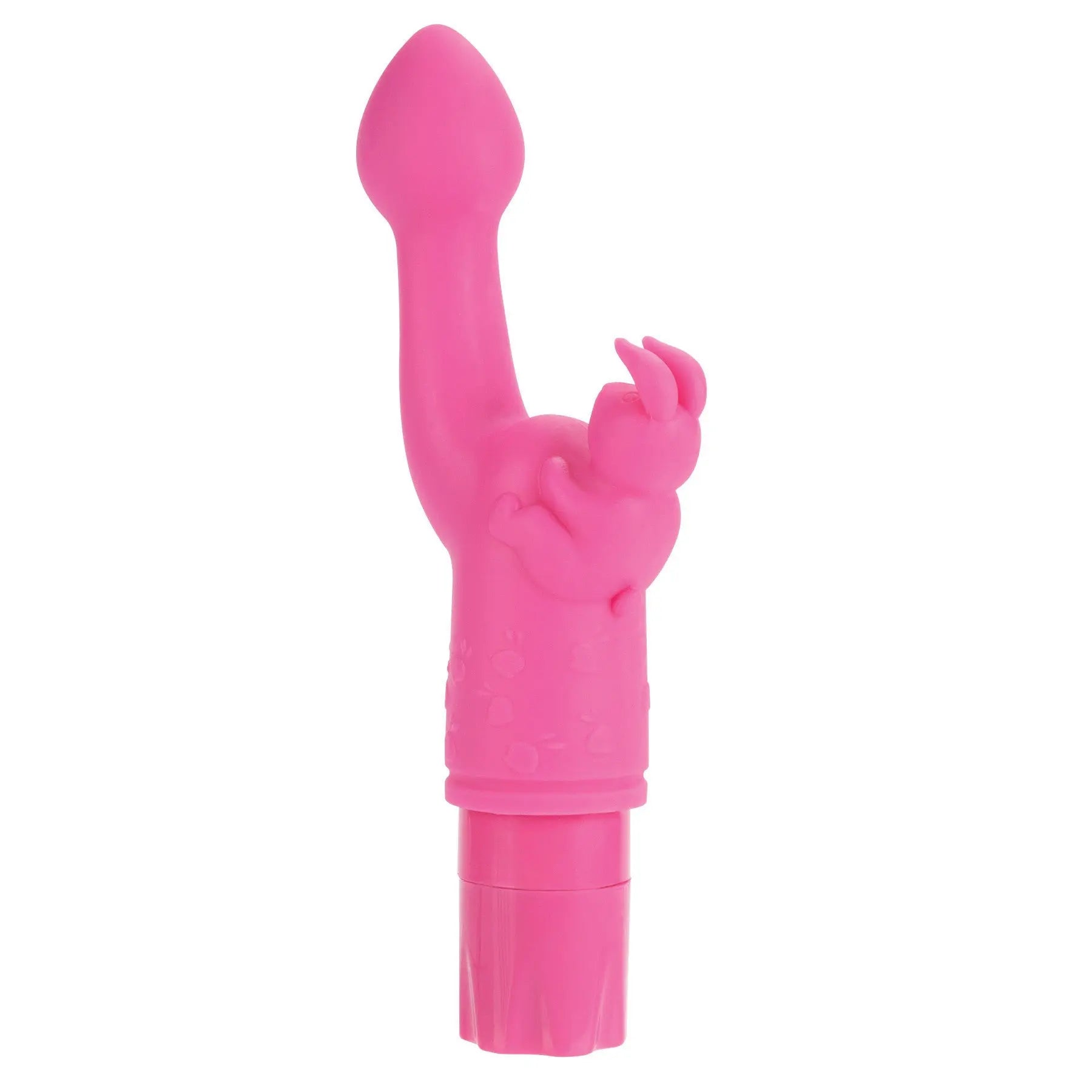 Pink silicone bunny-shaped massager with small ear details