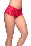 Crotchless Lace Boyshort - Large/extra Large   - Red