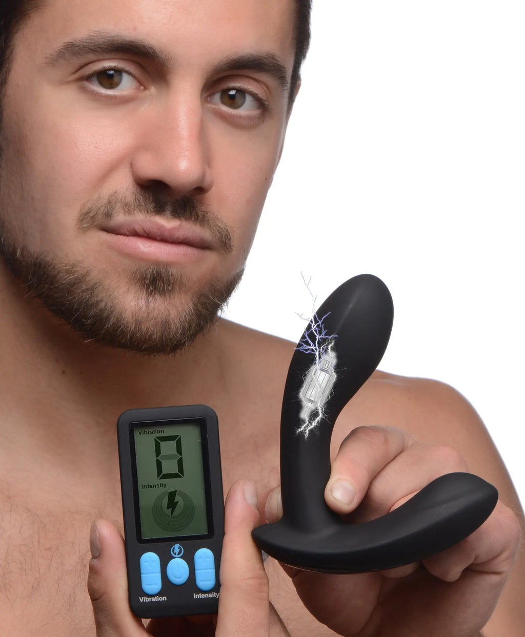 E-Stim and Vibrating Prostate Massager - Black – body-safe materials | Fu'Cha Exotics