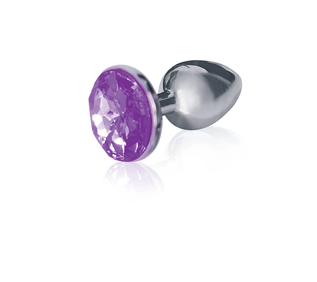 The 9's the Silver Starter Bejeweled Stainless Steel Plug - Violet – stainless steel | Fu'Cha Exotics