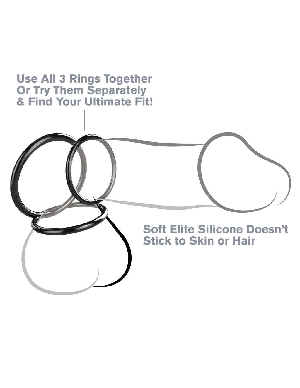 Fantasy C-Ringz Silicone Ring Stamina Set - Black – body-safe silicone | Fu'Cha Exotics