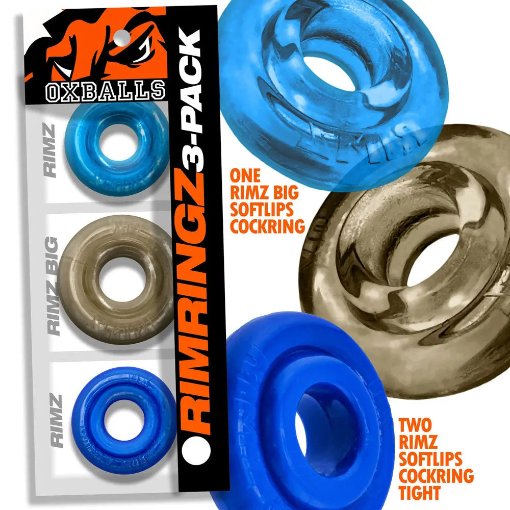 RimringzMulti Size 3 Pack- Cool Blues – body-safe materials | Fu'Cha Exotics