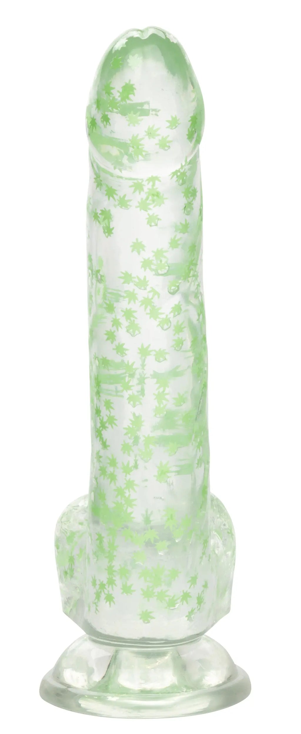 Naughty Bits I Leaf Dick Glow-in-the-Dark Weed Leaf Dildo - Glow in the Dark – body-safe materials | Fu'Cha Exotics