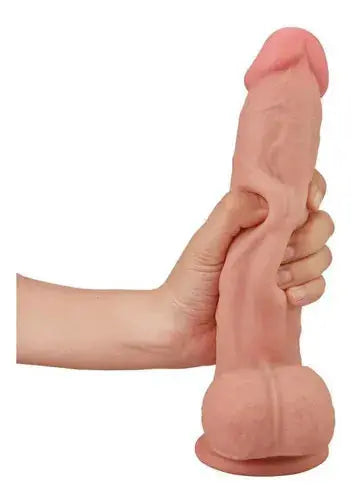 Real Skin 9" Dual Layer Dildo - Beige – body-safe materials | Fu'Cha Exotics